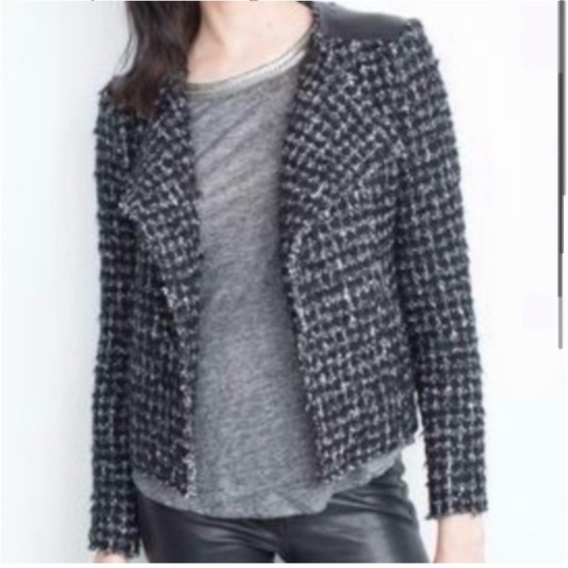 Generation Love Jacket Tweed Leather Trimmed - Size Small - Nwt